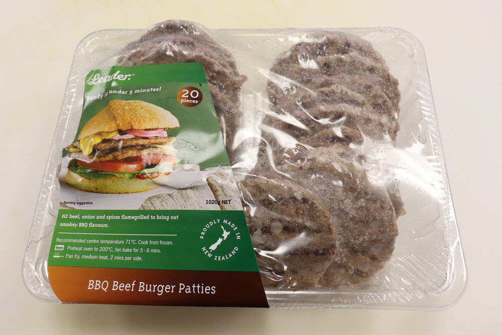 LEADER BBQ BEEF BURGER PATTIES 20PACK - Nawton Wholesale Meats